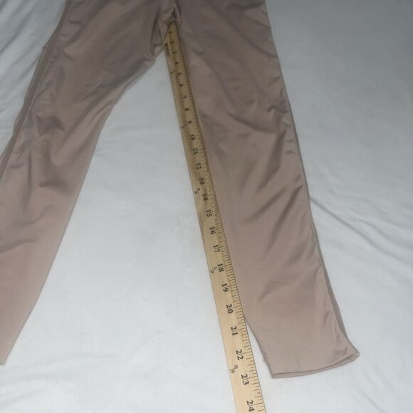 Nike Blush Pink Velour Velvet Trim Dri-Fit 7/8 Workout Leggings Medium - Picture 5 of 10